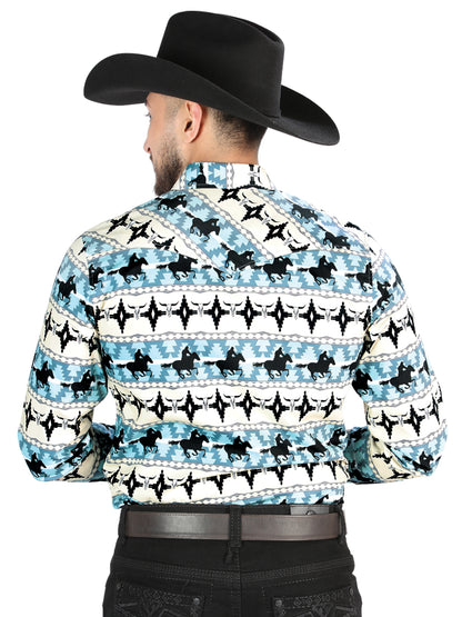El General Mens Casual Long-Sleeve Shirt - Ivory