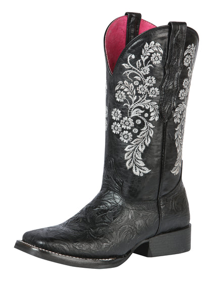 El General Womens Printed & Embroidered Boot - Black 44636
