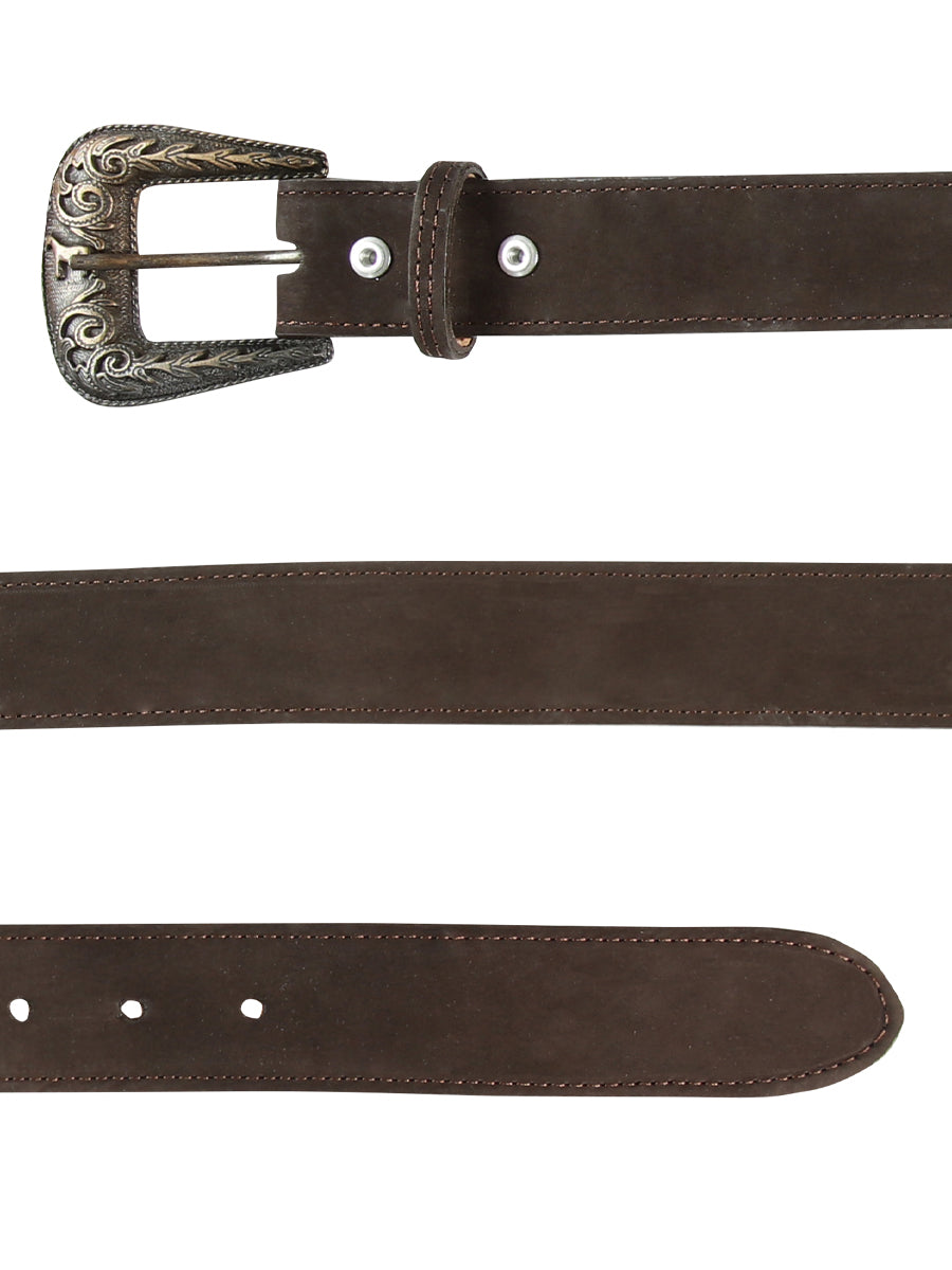 El General Womens Nobuck Leather Belt - Brown 44646