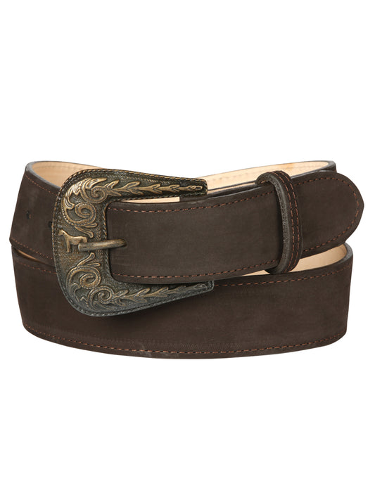 El General Womens Nobuck Leather Belt - Brown 44646
