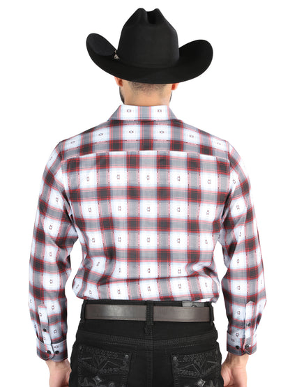 El General Mens Casual Long Sleeve Shirt (Black/Red)