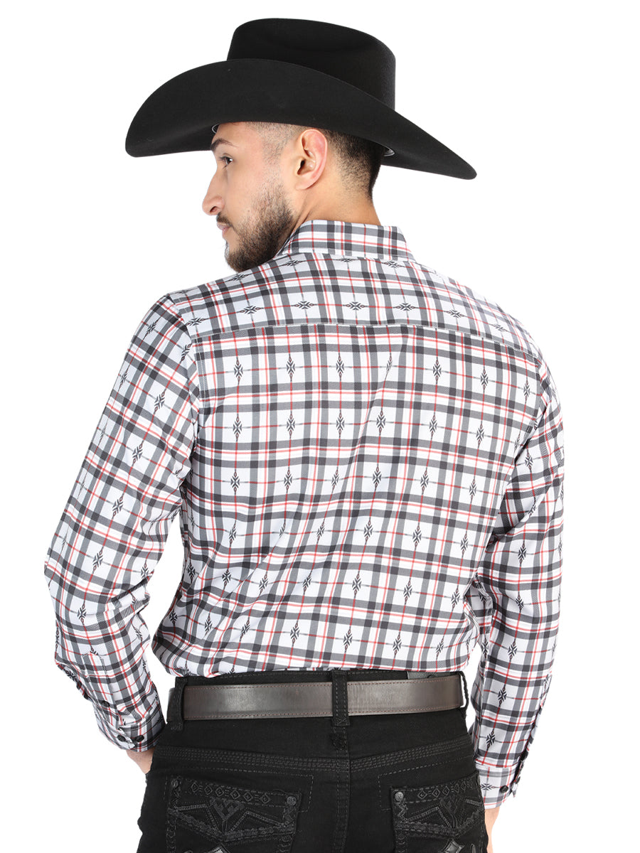 El General Mens Casual Long Sleeve Shirt (Black/White)