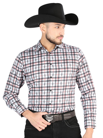 El General Mens Casual Long Sleeve Shirt (Black/White)