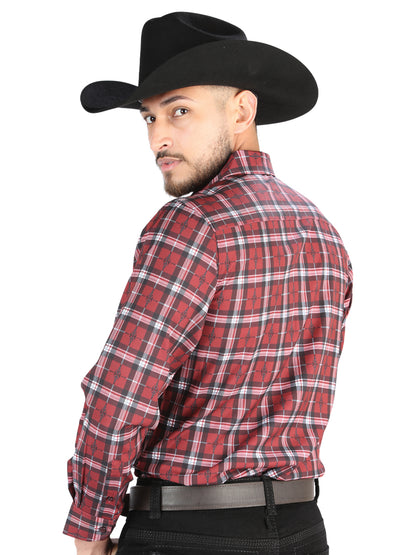 El General Mens Casual Long Sleeve Shirt (Red)
