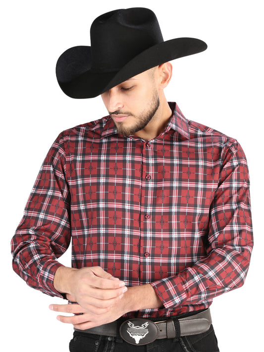 El General Mens Casual Long Sleeve Shirt (Red)