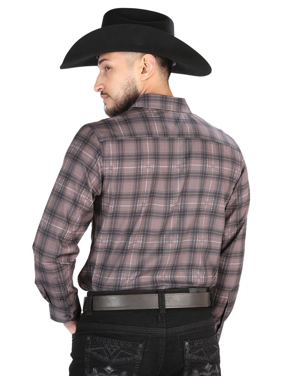 El General Mens Casual Long Sleeve Shirt (Mocha/Olive)