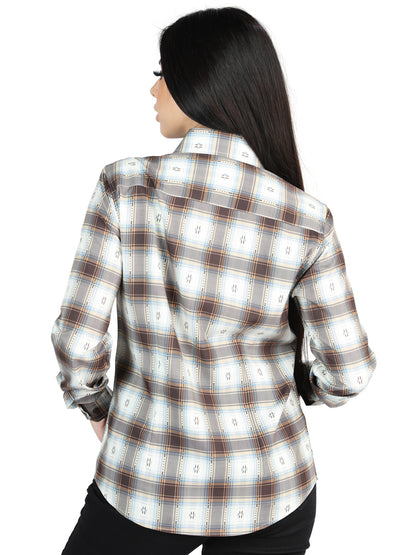 El General Womens Casual Long-Sleeve Shirt (Brown/Sand)