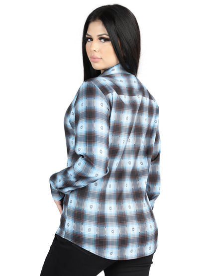 El General Womens Casual Long-Sleeve Shirt (Black/Beige)
