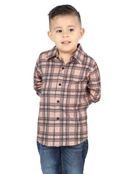 El General Kids Casual Long-Sleeve Shirt - Beige/Black
