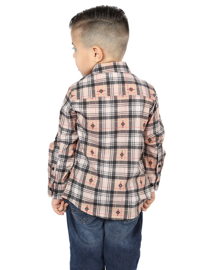 El General Kids Casual Long-Sleeve Shirt - Beige/Black