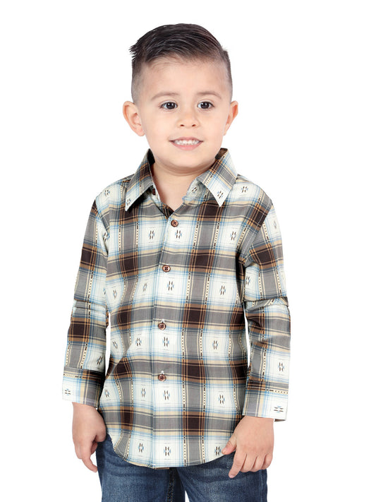 El General Kids Casual Long-Sleeve Shirt- Brown/Sand