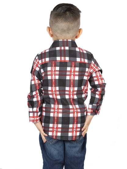 El General Kids Casual Long-Sleeve Shirt - White/Red