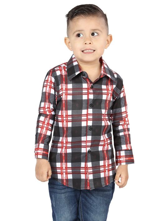 El General Kids Casual Long-Sleeve Shirt - White/Red