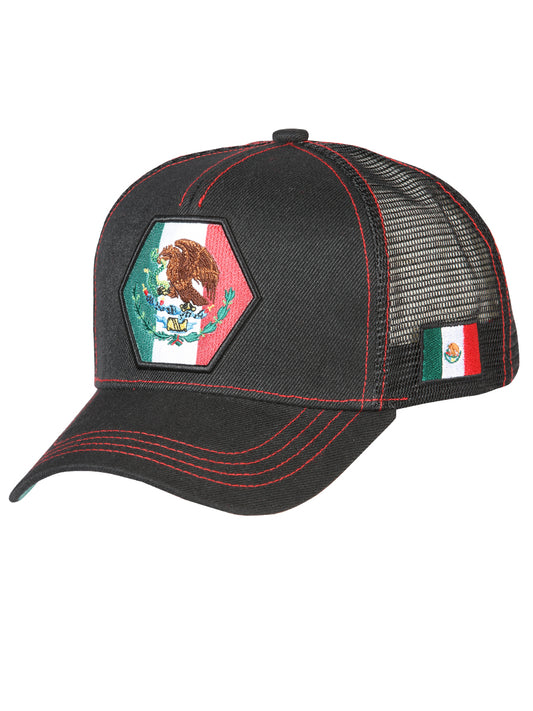 El General Mexico Flag Trucker Hat- Black/Red