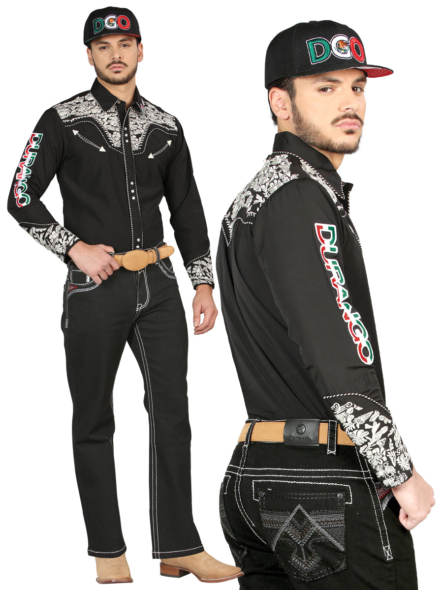 Centenario Mens Bootcut Denim Jeans - Black