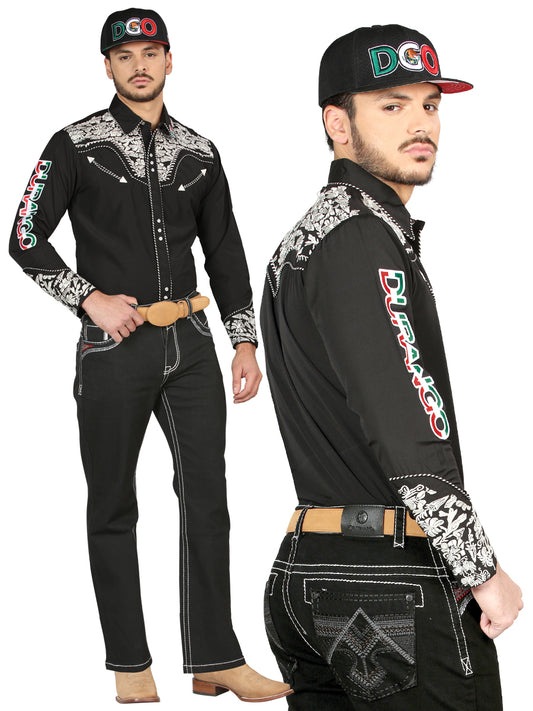 Centenario Mens Bootcut Denim Jeans - Black
