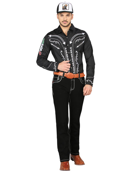 Centenario Mens Bootcut Denim Jeans - Black