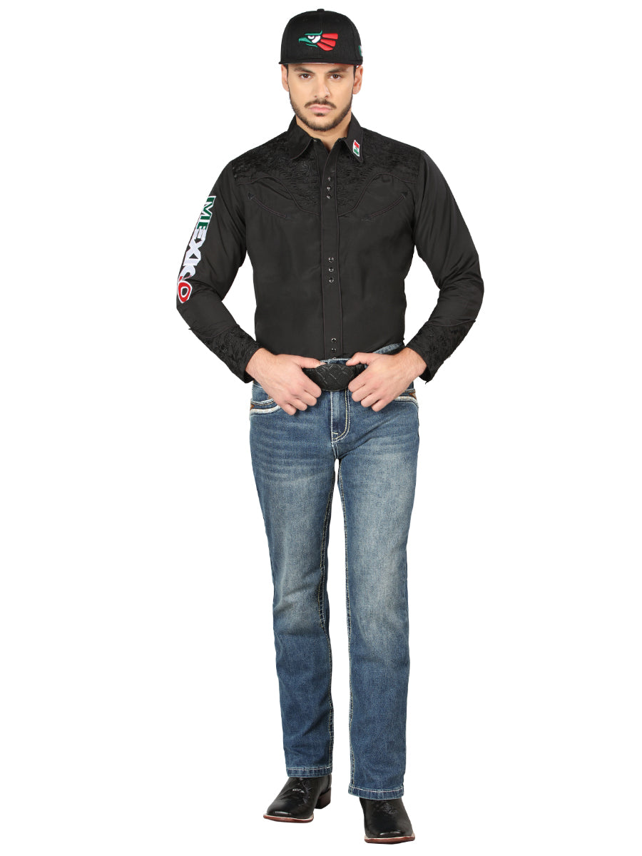 Centenario Mens Bootcut Denim Jeans - Dark Blue