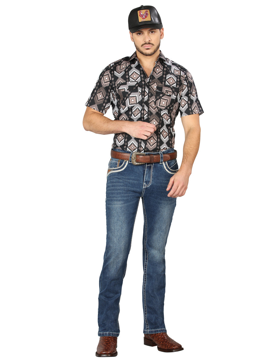 Centenario Mens Bootcut Denim Jeans - Dark Blue