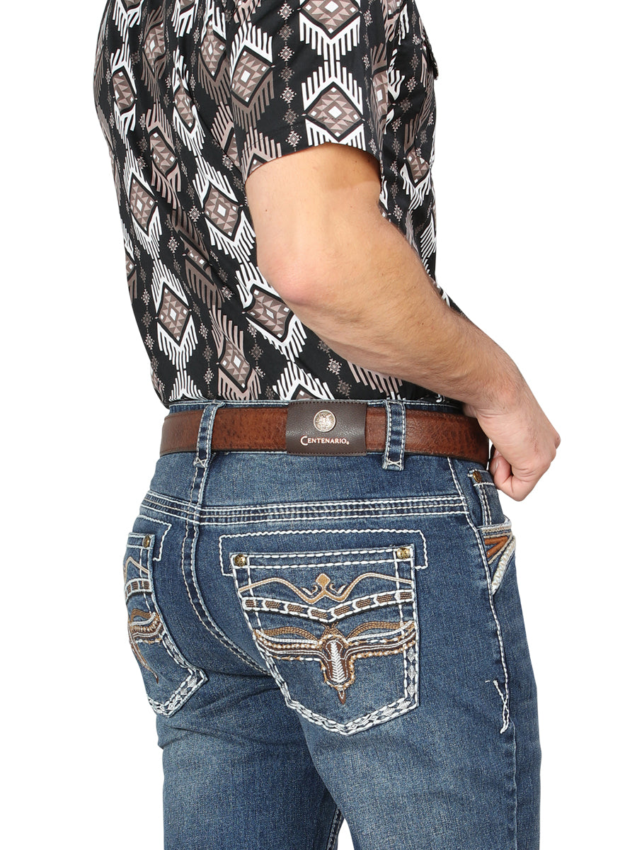 Centenario Mens Bootcut Denim Jeans - Dark Blue