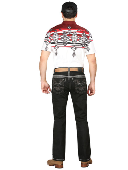 Centenario Mens Bootcut Denim Jeans - Black
