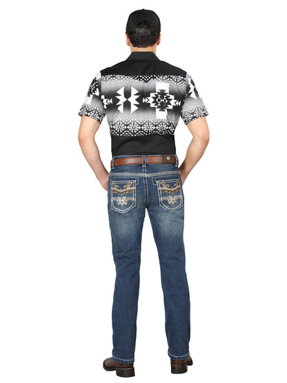 Centenario Mens Bootcut Denim Jeans - Medium Blue