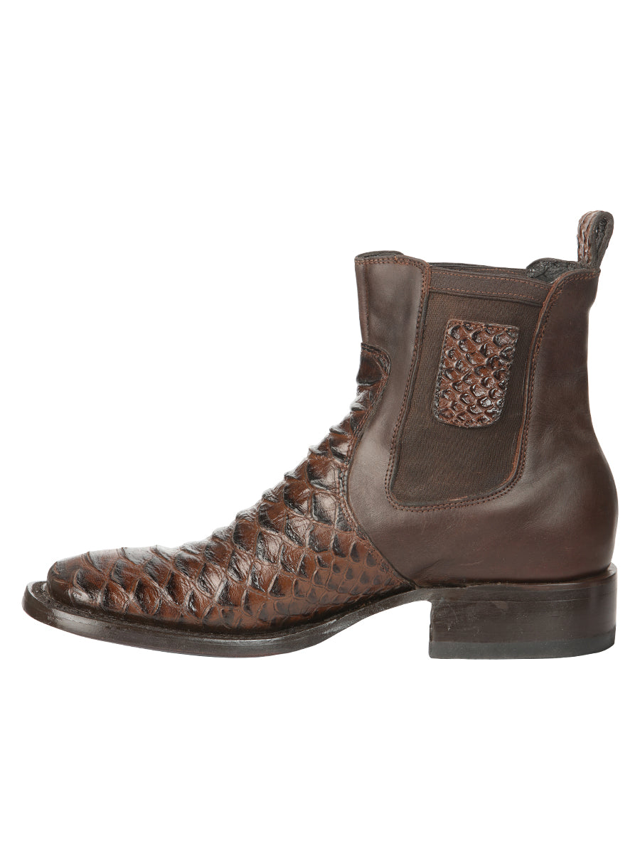 El General Mens Printed Python Ankle Boots - Brown
