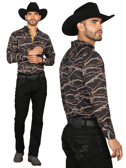 Centenario Mens Bootcut Denim Jeans with Dark Embroidered Details - Black
