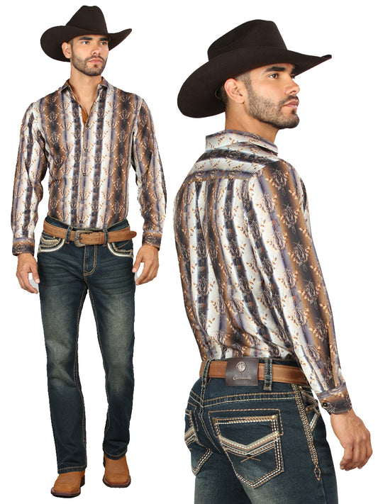 Centenario Mens Bootcut DenimJeans with Embroidered Details -Tinted Green