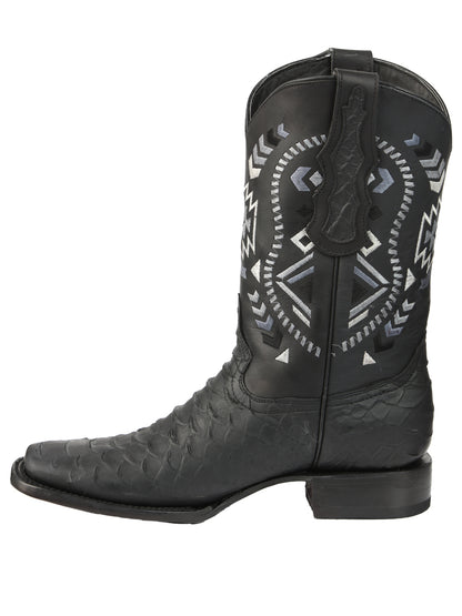 El General Mens Python Print Rodeo Boots - Black