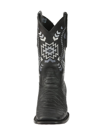El General Mens Python Print Rodeo Boots - Black