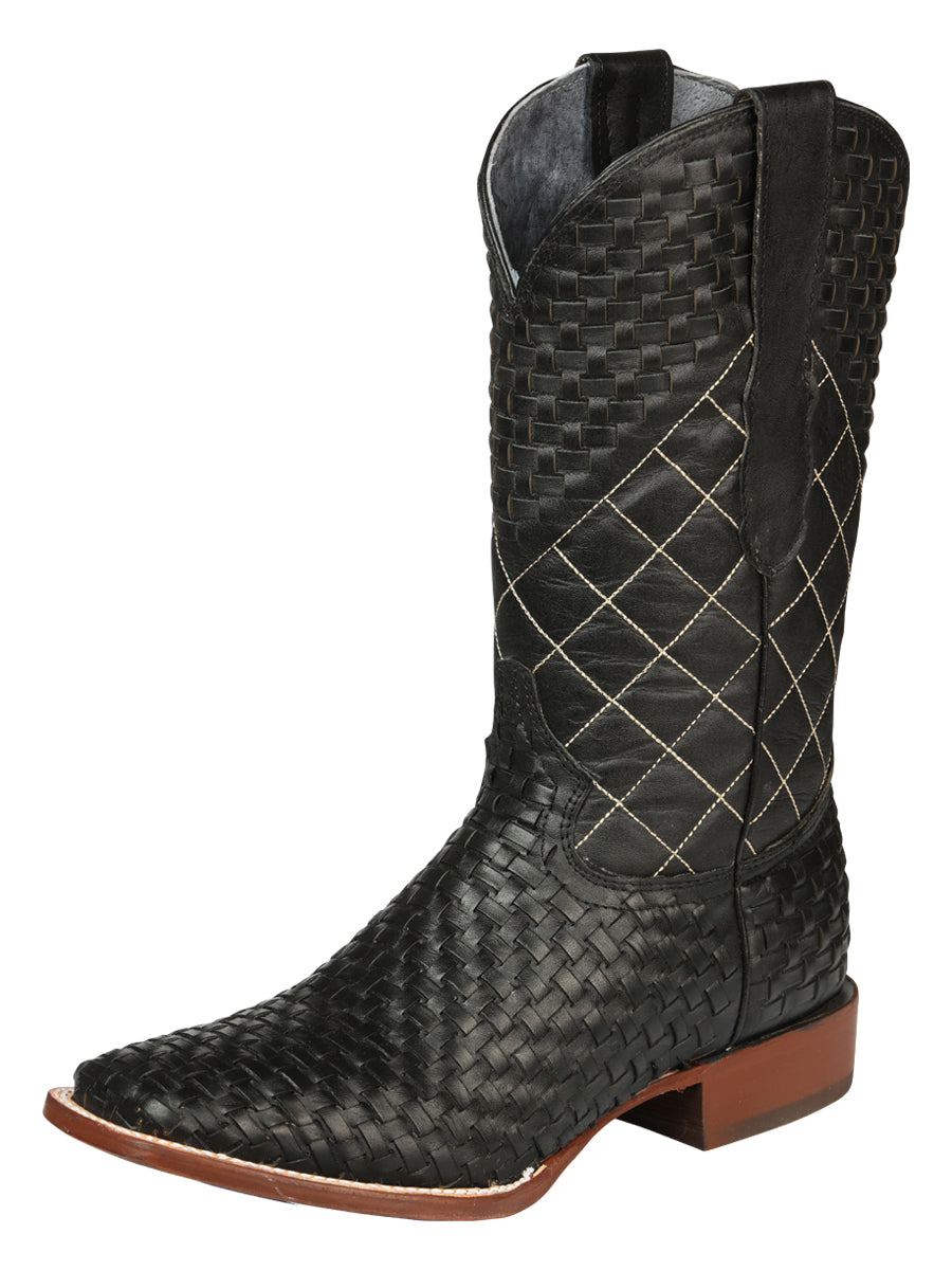 El General Mens Petatillo Leather Rodeo Boots - Black