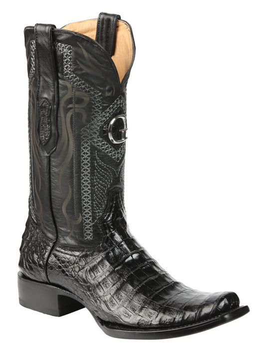 El General Mens Exotic Caiman Belly Cowboy Boots - Black