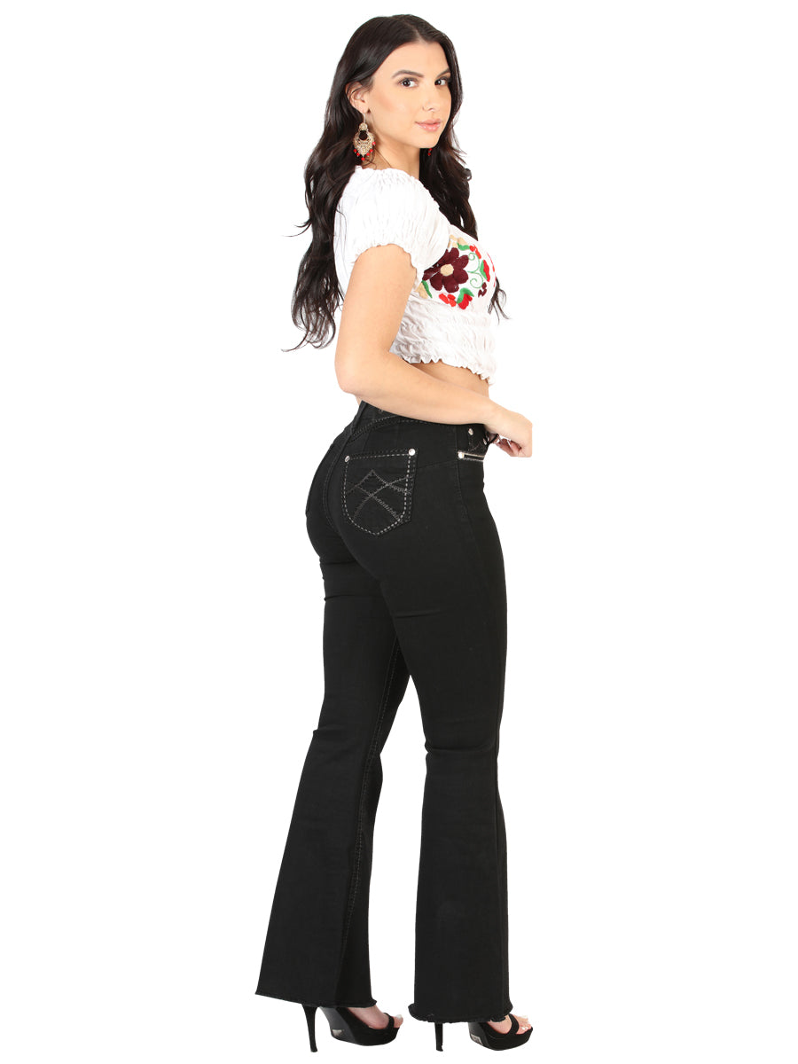 Centenario Womens Bootcut Denim Jeans - Black