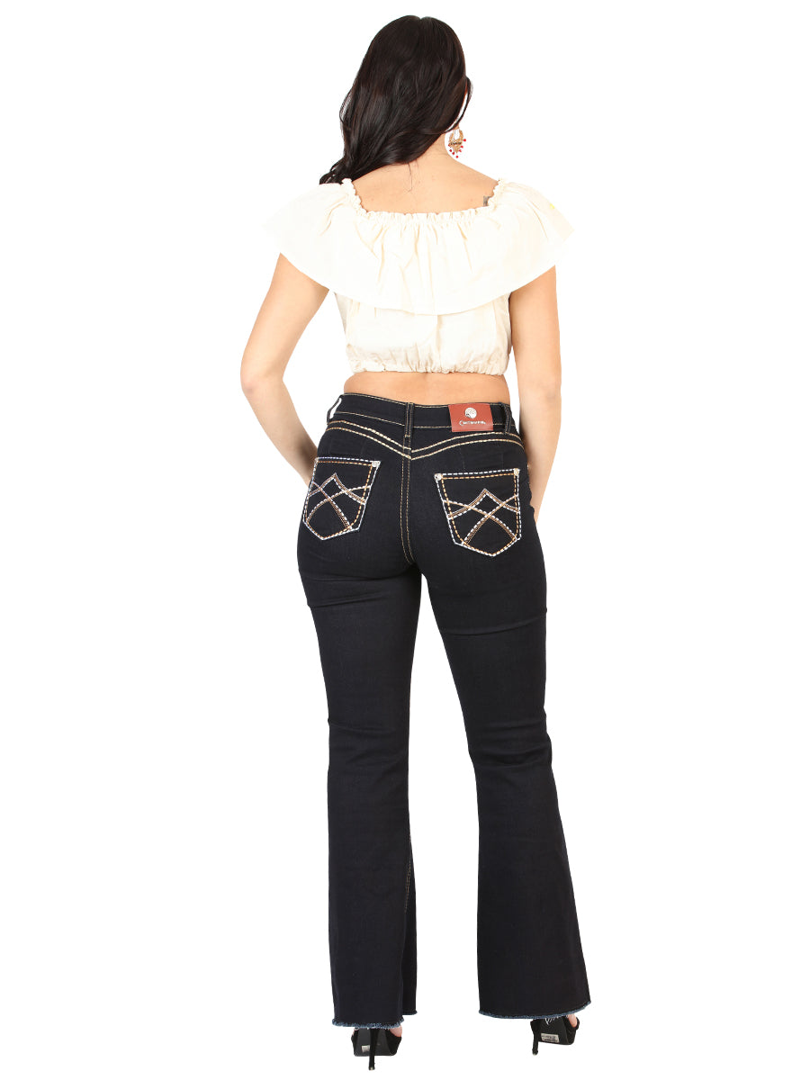 Centenario Womens Bootcut Denim Jeans -Medium Blue