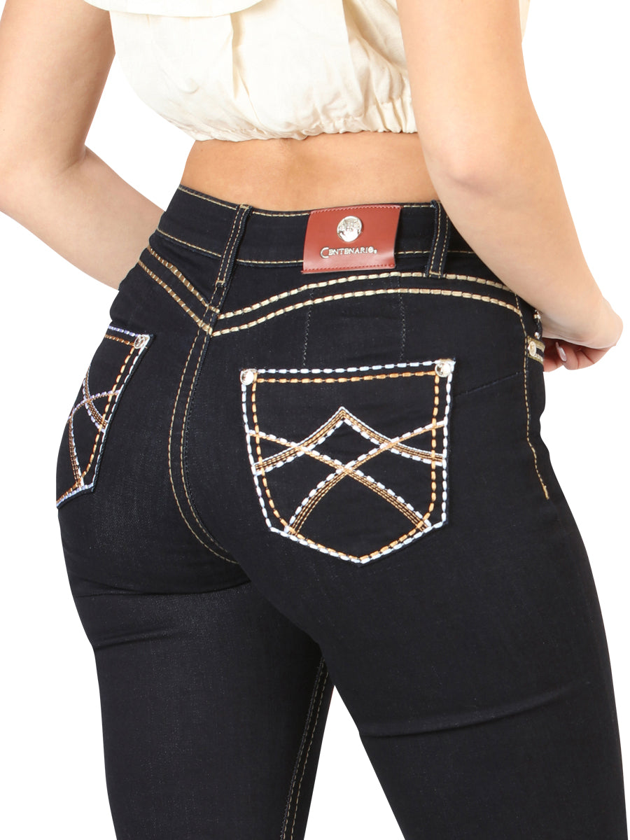 Centenario Womens Bootcut Denim Jeans -Medium Blue