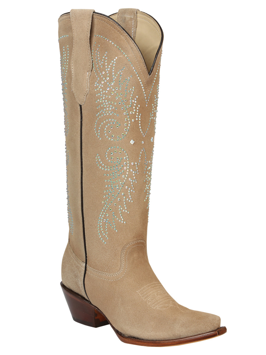 El General Women’s Western Suede Rhinestone Boots - Tuscani 45793
