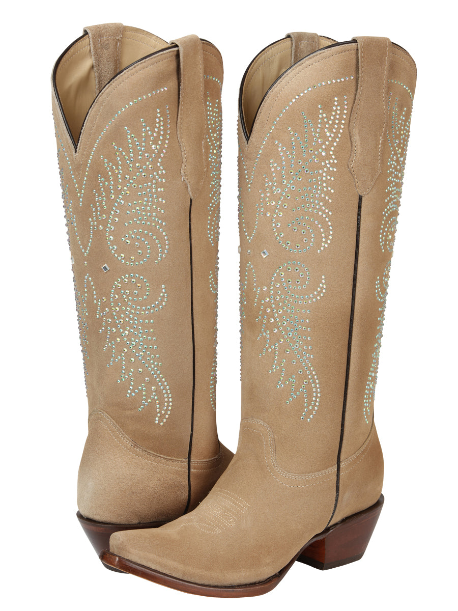El General Women’s Western Suede Rhinestone Boots - Tuscani 45793