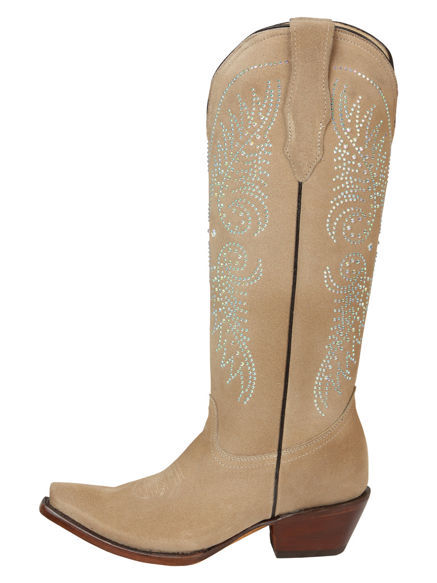 El General Women’s Western Suede Rhinestone Boots - Tuscani 45793