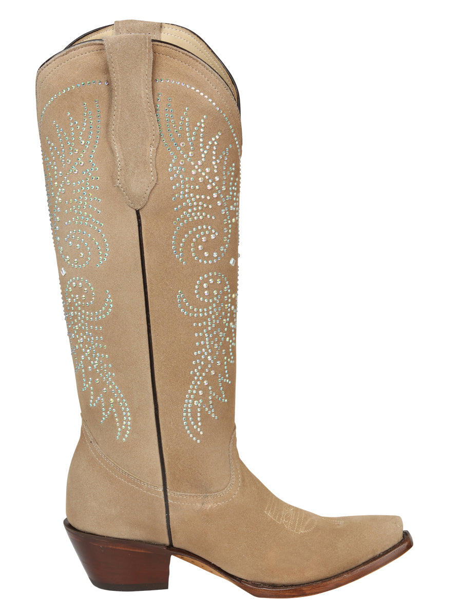 El General Women’s Western Suede Rhinestone Boots - Tuscani 45793