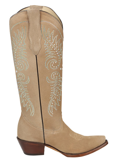 El General Women’s Western Suede Rhinestone Boots - Tuscani 45793