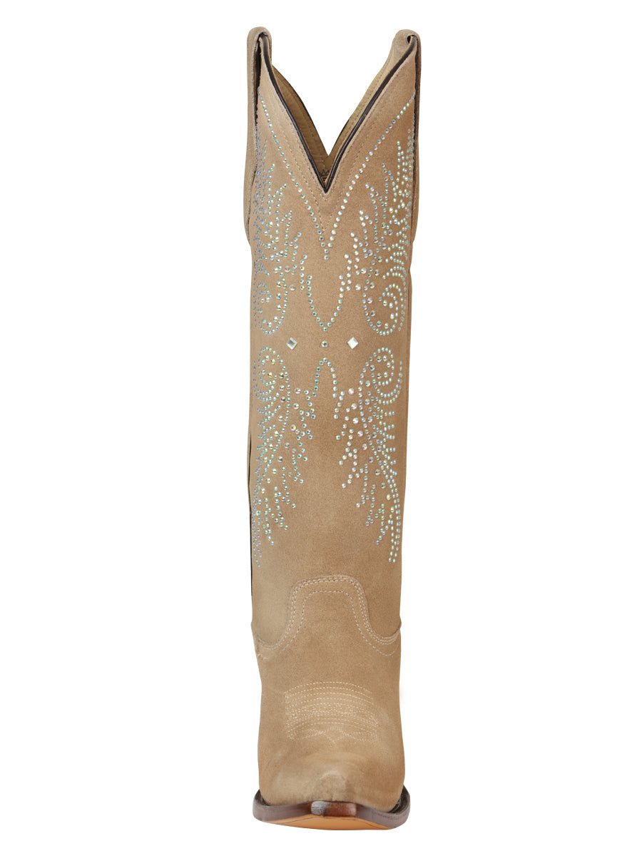 El General Women’s Western Suede Rhinestone Boots - Tuscani 45793