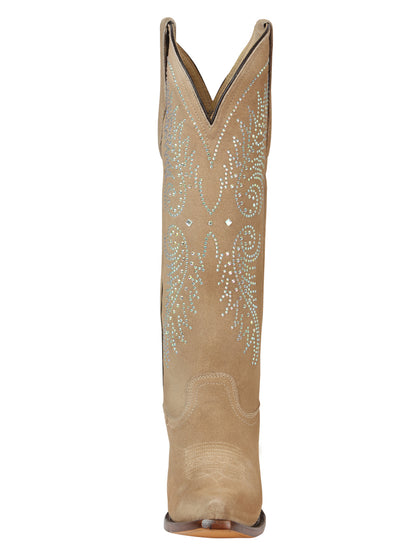 El General Women’s Western Suede Rhinestone Boots - Tuscani 45793
