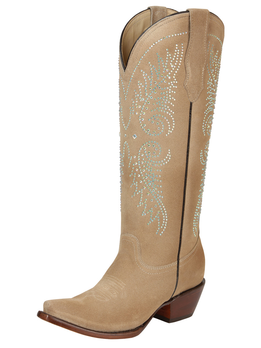 El General Women’s Western Suede Rhinestone Boots - Tuscani 45793