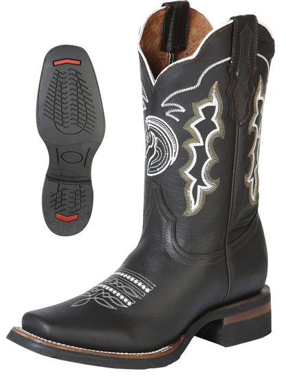El General Mens Embroidered Horse Rodeo Boot - Crazy Choco