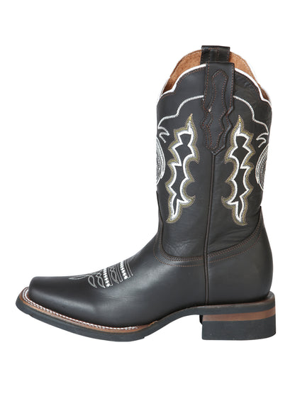 El General Mens Embroidered Horse Rodeo Boot - Crazy Choco