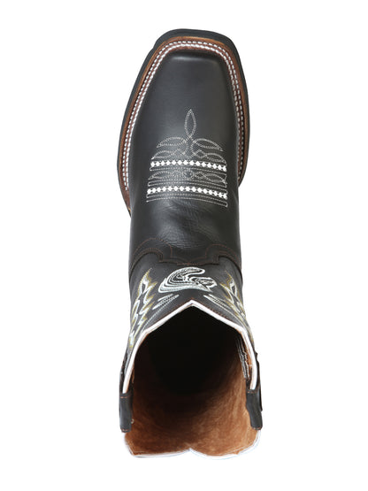 El General Mens Embroidered Horse Rodeo Boot - Crazy Choco