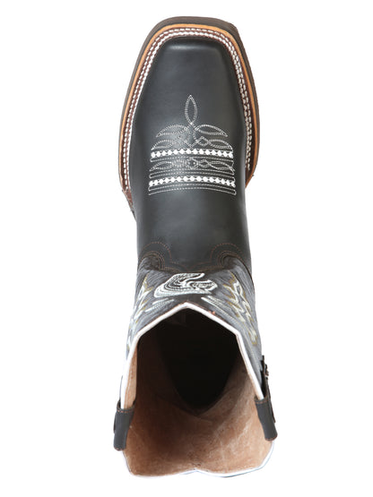 El General Mens Horse Print Rodeo Boot - Crazy Dark Brown