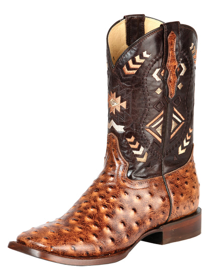 El General Mens Printed Ostrich Rodeo Boot - Shedron