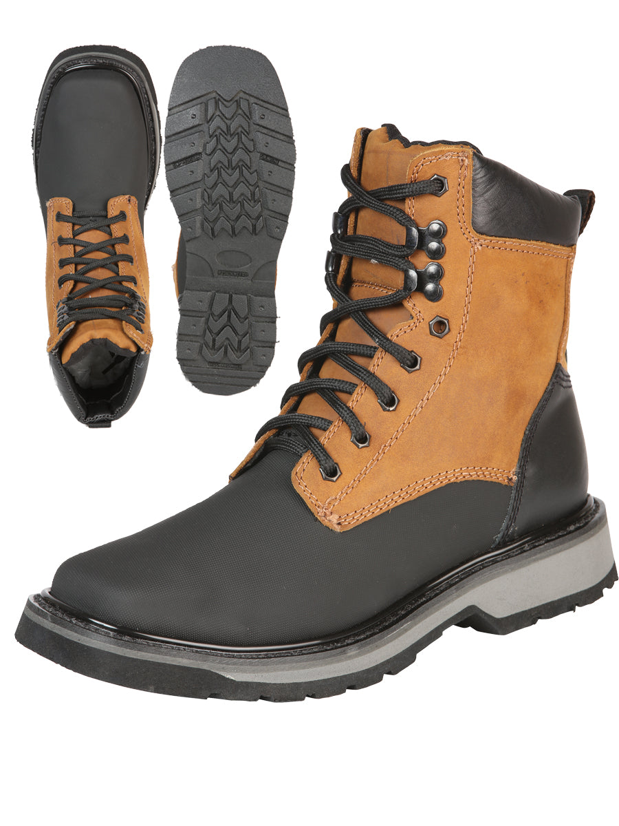 El General Lace-Up Work Boot- Black/ Sand 51267